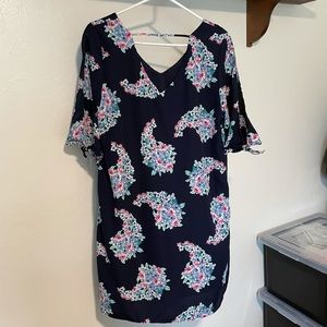 Floral Dress with Open Sleeves